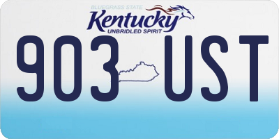 KY license plate 903UST