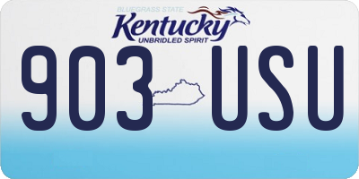 KY license plate 903USU