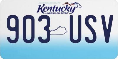 KY license plate 903USV