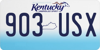 KY license plate 903USX