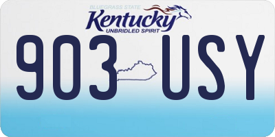 KY license plate 903USY