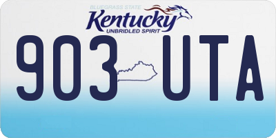 KY license plate 903UTA