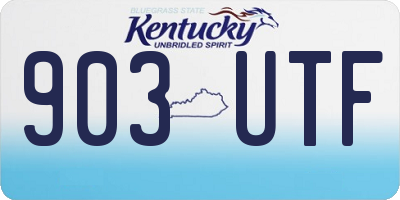 KY license plate 903UTF