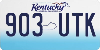 KY license plate 903UTK