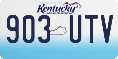 KY license plate 903UTV