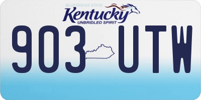 KY license plate 903UTW