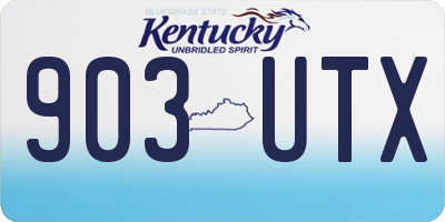 KY license plate 903UTX