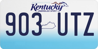 KY license plate 903UTZ