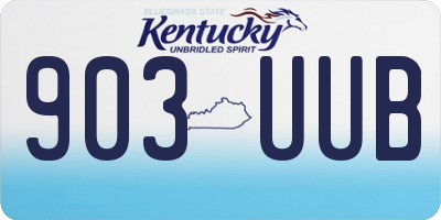 KY license plate 903UUB