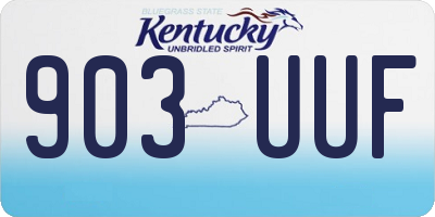 KY license plate 903UUF