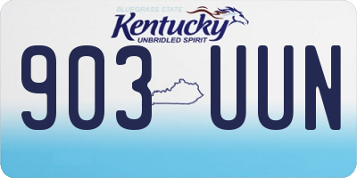 KY license plate 903UUN