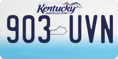 KY license plate 903UVN
