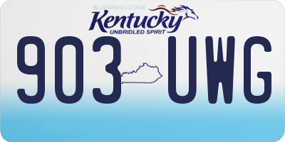 KY license plate 903UWG