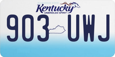 KY license plate 903UWJ