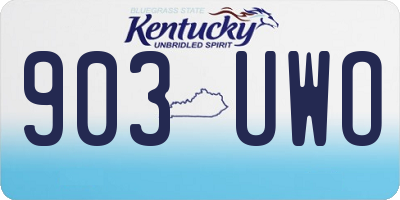 KY license plate 903UWO