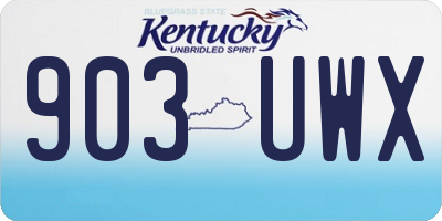 KY license plate 903UWX