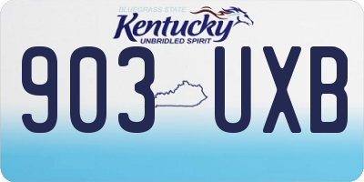 KY license plate 903UXB