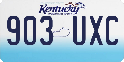 KY license plate 903UXC