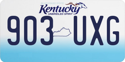 KY license plate 903UXG