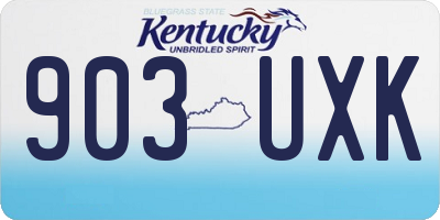 KY license plate 903UXK