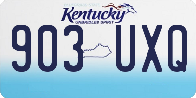 KY license plate 903UXQ