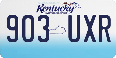 KY license plate 903UXR