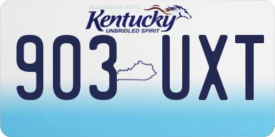 KY license plate 903UXT