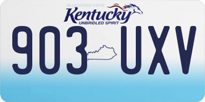 KY license plate 903UXV