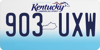 KY license plate 903UXW
