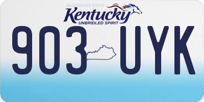 KY license plate 903UYK
