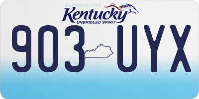 KY license plate 903UYX