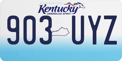 KY license plate 903UYZ