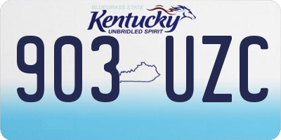 KY license plate 903UZC