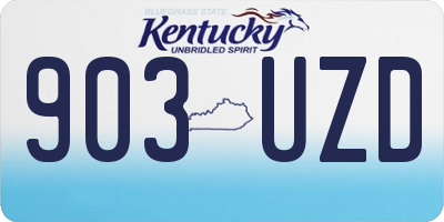 KY license plate 903UZD