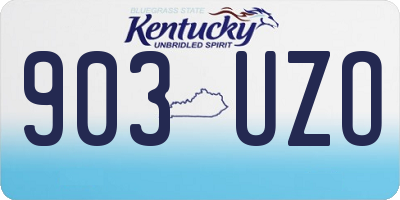 KY license plate 903UZO