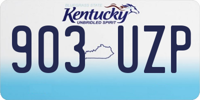 KY license plate 903UZP
