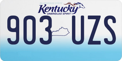 KY license plate 903UZS