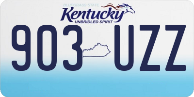 KY license plate 903UZZ