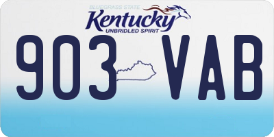 KY license plate 903VAB