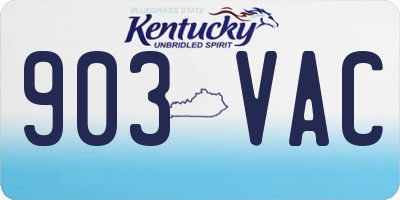 KY license plate 903VAC