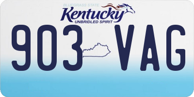 KY license plate 903VAG