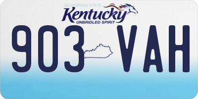 KY license plate 903VAH