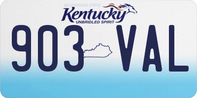 KY license plate 903VAL