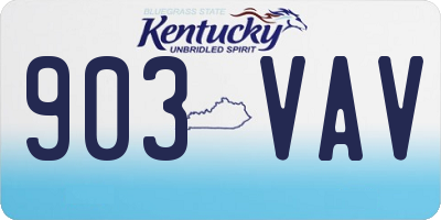 KY license plate 903VAV