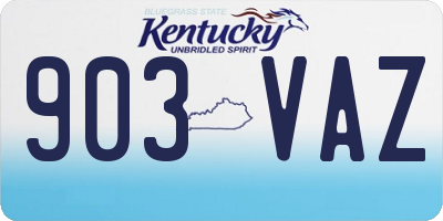 KY license plate 903VAZ