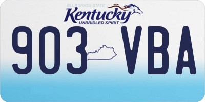 KY license plate 903VBA