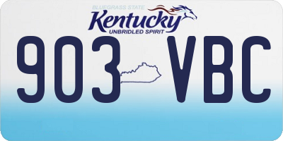 KY license plate 903VBC
