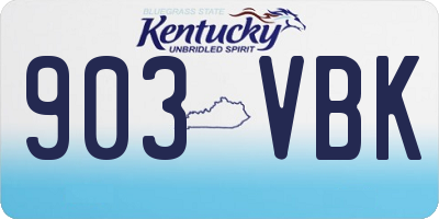 KY license plate 903VBK