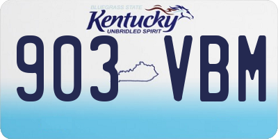 KY license plate 903VBM