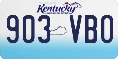 KY license plate 903VBO